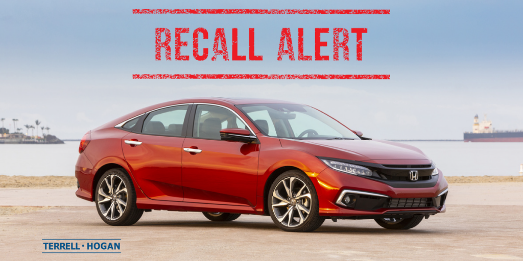 Honda Civic part of the recall 2019 Honda Civic Touring. Part of the Honda and Acura fuel pump recall.